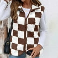 thumbnail image 3 of Pincandy Womens Fleece Plaid Vest Casual Sleeveless Jacket Lightweight Outerwear Vests Womens Fall Fashion 2025, 3 of 6