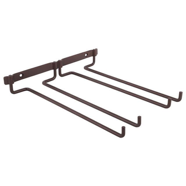 Estante para vino de doble fila, portavasos colgante de pared de metal para copa de vino, estante de metal hecho a mano con cuidado