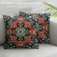 thumbnail image 3 of Fenyluxe Pillow Cover Red Western Kilim Tribal Throw Pillow Case Moroccan Home Decor for Sofa Livingroom Couch Bed Decorative Gift 18x18in, 3 of 5
