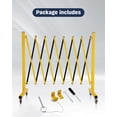 thumbnail image 2 of Expandable Barricade with Wheels 11.5 Feet Long Retractable Metal Traffic Gate Portable Security Barrier Yellow Black, 2 of 7