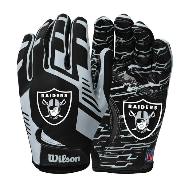Guantes de fútbol Wilson Nfl Stretch Fit - Juvenil Las Vegas Raiders