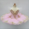 thumbnail image 2 of Zwiiyzr 2025 1-14Y Girls Ballerina Clothes Dance Tutu Floral Print Gymnastics Leotard Ballet Tutu Pink, 2 of 4
