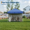 thumbnail image 4 of 10x10 Ft Pop Up Canopy Tent with 3 Sidewalls, Heavy Duty Outdoor Instant Shelter, UPF 50+ UV Protection, Waterproof Oxford Fabric, Easy One-Person Setup, Blue, 4 of 7