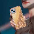 thumbnail image 6 of NIFFPD iPhone 14 Plus with Screen Protector + Camera Lens Protector, Bling Glitter Quicksand Sparkle Clear & Shockproof Protective Cover iPhone 14 Plus 6.7" Rose+Gold, 6 of 6