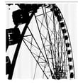 thumbnail image 3 of Ferris Wheel Shower Curtain, Close Up Drawing of a Fairground Ride in Modernistic Monochrome Style, Fabric Bathroom Set with Hooks, 69W X 70L Inches, Charcoal Grey White, by Ambesonne, 3 of 3