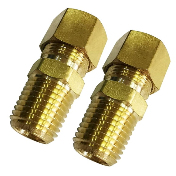 Legines Adaptador macho de compresión de latón, tubo de 1/8" OD x 1/8" NPT macho, paquete de 2