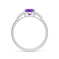 thumbnail image 2 of ANGARA Natural 1.15 ct Amethyst Criss Cross Ring with Diamonds in 925 Sterling Silver for Women (Size-8x6mm) | February Birthstone, Anniversary, Jewelry Gift for Women | Natural Amethyst Ring, 2 of 9