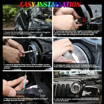 7 Inch 90W LED Headlights With Red Halo Ring Angel Eyes Compatible with 1997-2018 Jeep Wrangler JK TJ LJ(DOT Approved), 4200 Lumens Hi/Lo Beam