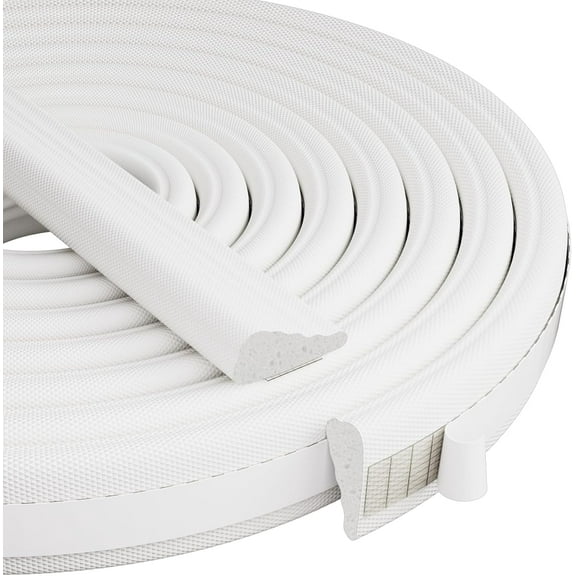 118 Wedge-Shape Foam Window Weather Stripping Door Seal Strip,Soundproofing Frame Winter Insulation Tape for Exterior Front Door,Noise Cancelling Inserts,Door Gap Filler Light Blocker,White