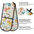 thumbnail image 4 of Dailycode Double Sided Oven Mitt with Loop Heat Resistant Kitchen Long Potholders 7" x 35" Unicorns Tree Sun House, 4 of 6