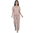 thumbnail image 1 of Conjunto 2 Piezas. Blusa de Manga Corta con Botones y Pantalón Recto de Moda, Look Sofisticado para Mujer, 1 of 5