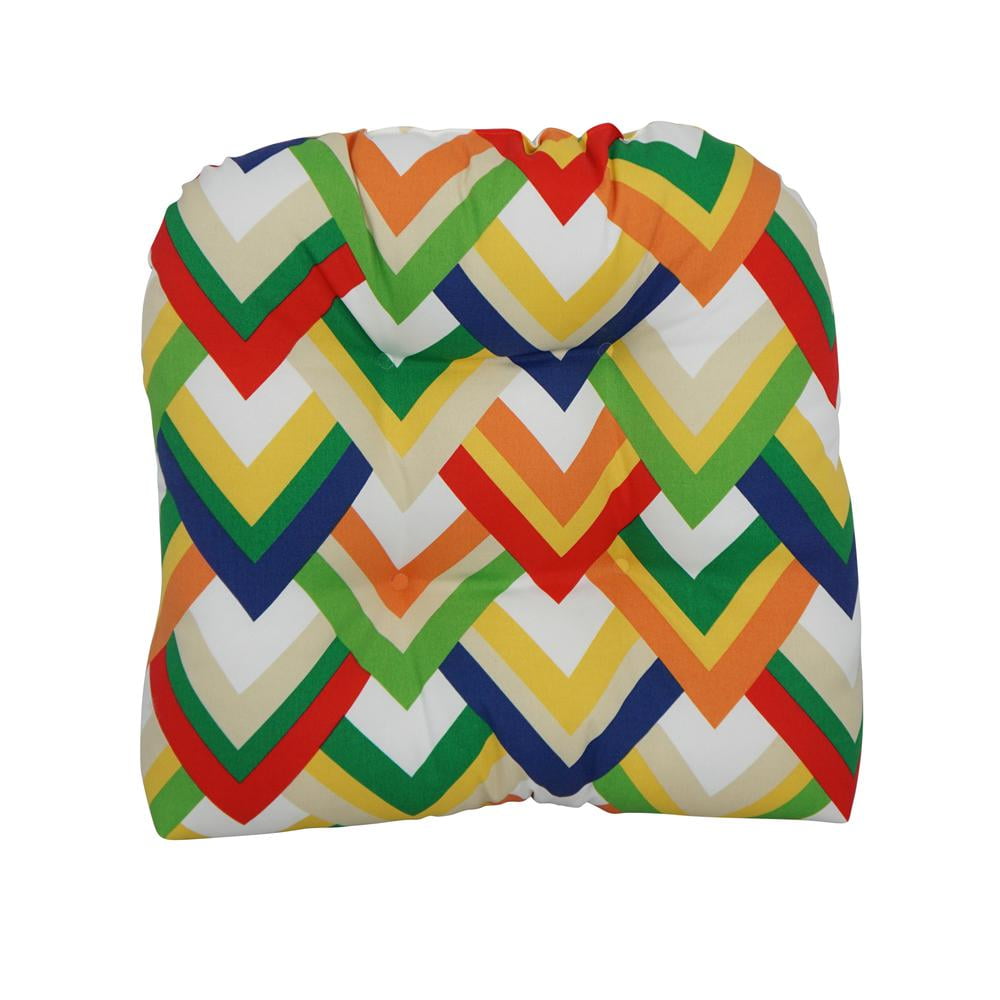 Blazing Needles Rounded Back Tufted Outdoor Chair Cushion, 19 x 19, Resort Garden 2 Count
