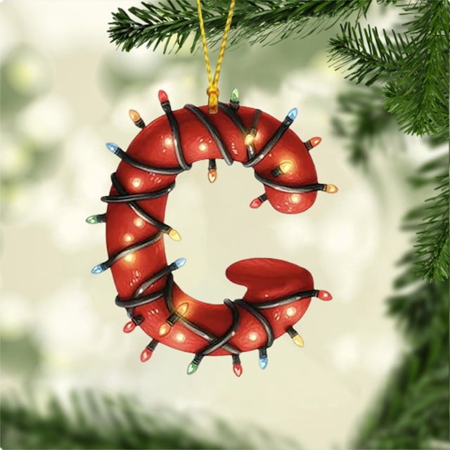 Adornos Navideños Acrílicos de 26 Letras para Árbol | Adornos Navideños Duraderos con Gorros de Papá Noel | Decoración Navideña para Colgar para Escribir En Casa, Oficina, Patio, Porche, Pared, Mesa