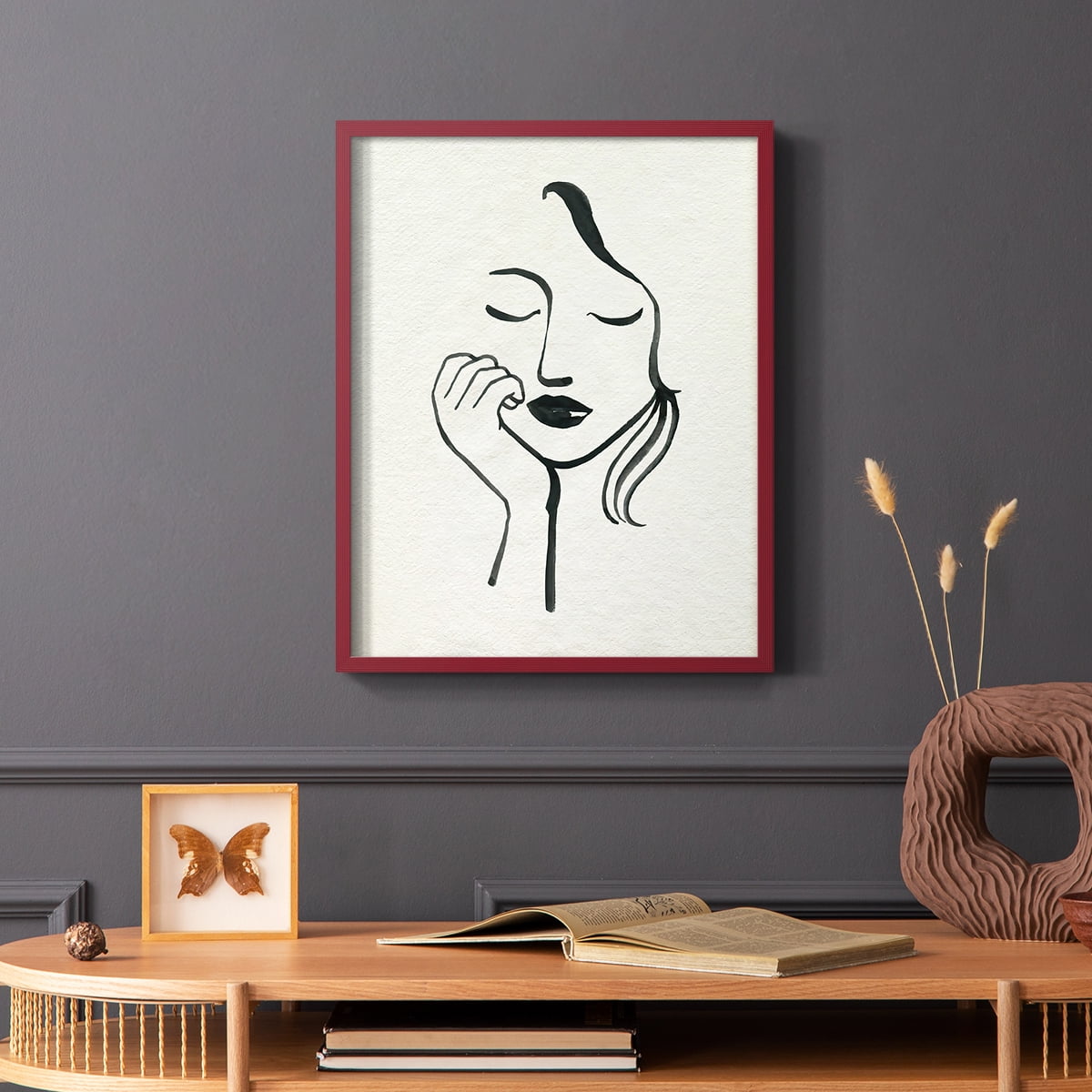 Day Dreamer I Framed Print in Red Solid Wood Framed Print No Nail Hanging