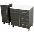 thumbnail image 3 of WindBay 30" Freestanding Bathroom Vanity, Dark Grey. White Flat Stone Countertop, 3 of 4