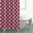 thumbnail image 4 of Pink Brown Heart Checkered Pattern Shower Curtain 72"x72" ,Bathroom Decorative Shower Curtains Set with 12 Hooks,Modern Waterproof Washable Shower Curtain, 4 of 6
