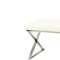 thumbnail image 2 of Chris Bench White - Modern Style Bench Featuring Comfortable Leatherette Seat & Elegant Silver Chrome Frame Legs (W39"xD18"xH18"), 2 of 3
