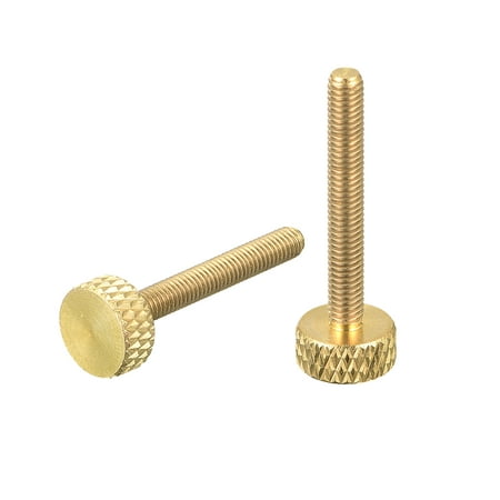 

Brass Knurled Thumb Screws M3x25mm Flat Grip Bolt Knobs Fasteners for Electronic Mechanical 2Pack