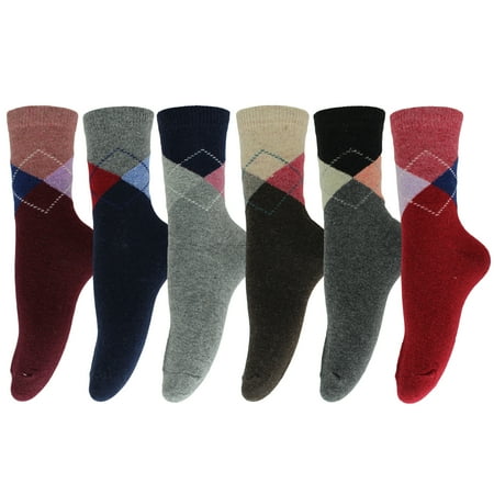 

Women s 6 Pair Socks Size 6-9 Wool Warm Winter Crew Socks
