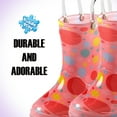thumbnail image 5 of Puddle Play Children's Girls' Polka Dots shapes Printed Waterproof Easy-On Rubber Rain Boots (Toddler/Little Kids), 5 of 6