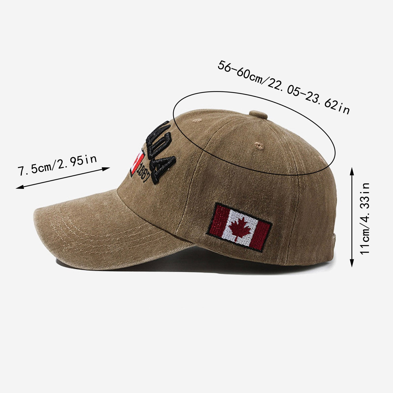 Casquette Canadienne Adulte Et Fille 10 Ans - Feuille D'érable Et Drapeau Brodés, Réglable, Coton/polyester - 5