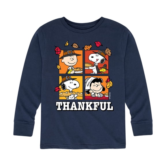 Peanuts - Snoopy Charlie and Lucy Thankful Long Sleeve Graphic T-Shirt