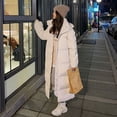 thumbnail image 1 of Chaqueta de algodón de plumón para mujer, chaqueta de algodón holgada hasta la rodilla de longitud media a larga, abrigo de invierno, 1 of 5