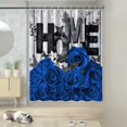 thumbnail image 3 of FOCUSNORM Jolis Rideaux de Douche pour Salle de Bain Imprimé de Lettres Motif Rose Transparence Forte Rideau de Douche Mode, 3 of 6