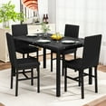 thumbnail image 4 of Baxluxe Dining Table Set for 4, Modern 5 Piece Dining Table Set, Faux Marble Kitchen Table and 4 Velvet Upholstered Chairs for Apartments, Dining Rooms, Small Spaces, Black, 4 of 9