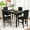 Black & Black, variant on LTTROMAT Dining Table Set for 4 with Faux Marble Table, Small Kitchen Table and Chairs Set with 4 Velvet Upholstered Chairs, White & Blue