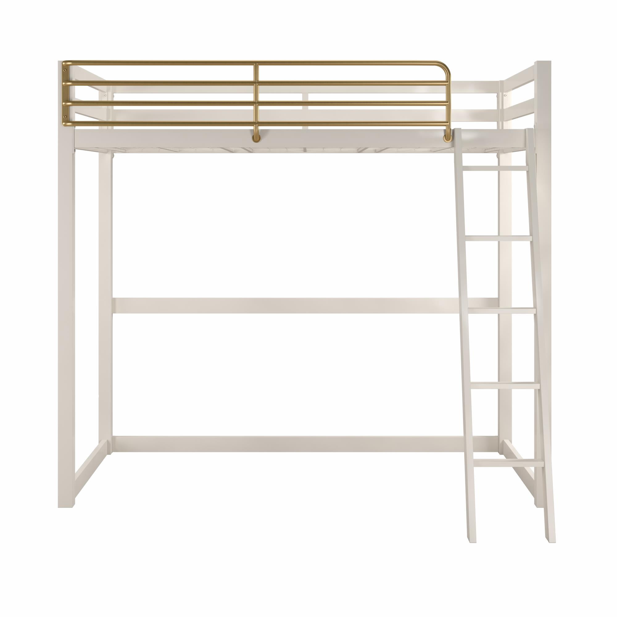 Little Seeds Monarch Hill Haven Twin Metal Loft Bed White Gold