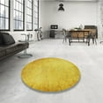thumbnail image 3 of Ahgly Company Indoor Round Patterned Rubber Ducky Yellow Area Rugs, 4' Round, 3 of 6
