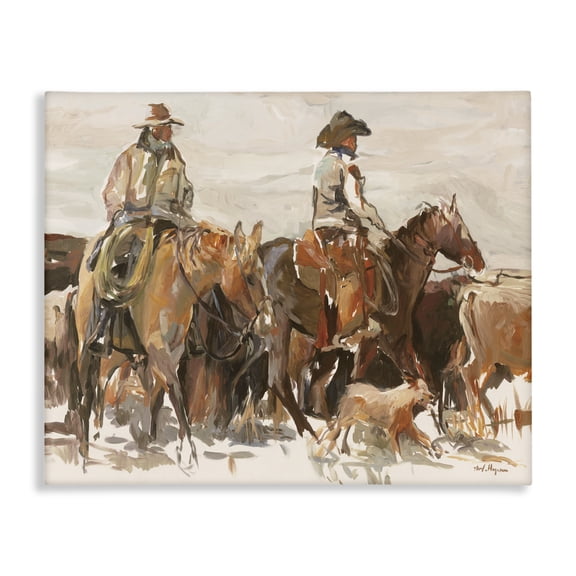 Stupell Industries Southwestern Cowboys & Horses Farm Canvas Art, 20 x 16, by Marilyn Hageman