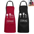 thumbnail image 2 of 2 Pieces Apron Unisex Cooking Apron Waterproof Bib Apron With 2 Pockets And Adjustable Neckband Professional Waiter Apron Baking Apron Grill Apron Bib, 2 of 3