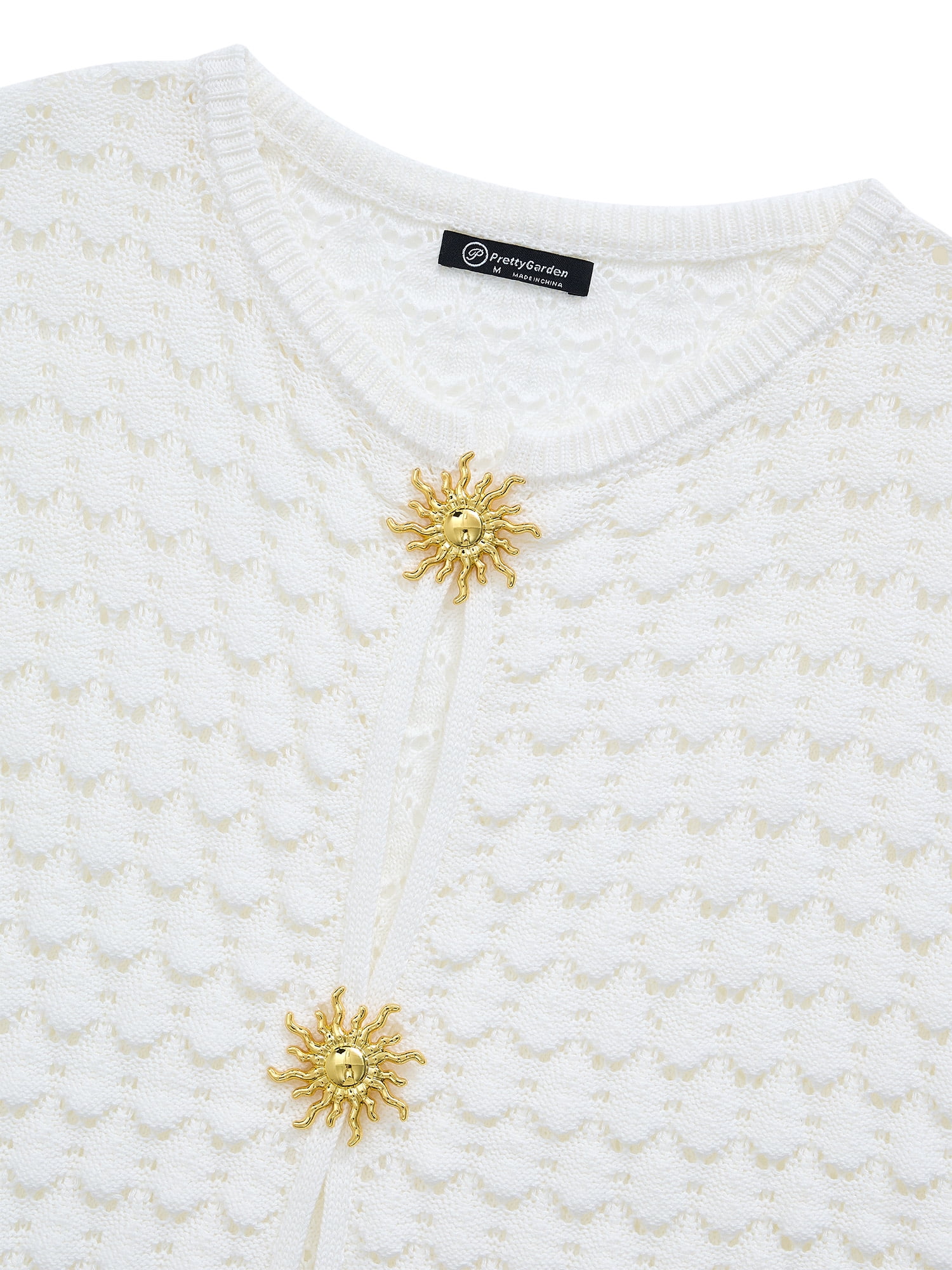 PRETTYGARDEN Women's Knit Sleeveless Sweater Vest with Gold Buttons, Sizes S-XXL