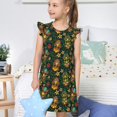 thumbnail image 4 of Fotbe Mask Tropical Flower Vestido de Dormir para Niñas de 3 a 10 Años, Mangas Cortas, Estilo Princesa, Pijama Camisón con Mangas Voladas-Large, 4 of 6