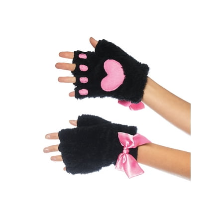 Leg Avenue Women's Adult Cat Paw Gloves Costume Accessory, Black, O/S