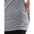 thumbnail image 4 of Wright's Women's Plus Size Draped Front Cowl Neck Short Sleeve Blouse Top, Size 1X-5X, 4 of 7