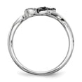 thumbnail image 2 of White Night Sterling Silver Rhodium-plated Black and White Diamond Double Heart Ring Q-QR3339-7, 2 of 7