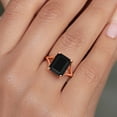 thumbnail image 4 of Gem Stone King 14K Rose Gold Black Onyx Ring for Women (4.45 Cttw, Gemstone Birthstone, Emerald Cut 11x9MM), 4 of 6
