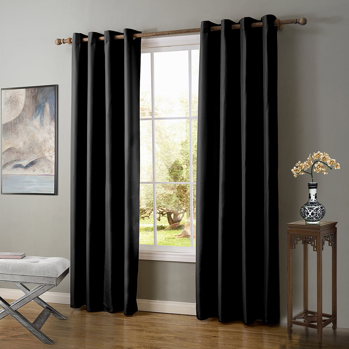 Various Print Home Curtains Thermal Blackout Eyelet Ring Top Curtains Ready Made 