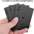 thumbnail image 4 of Baraja de cartas de póquer con láminas negras, resistente al agua y con caja de regalo, para fiestas y juegos, 4 of 5