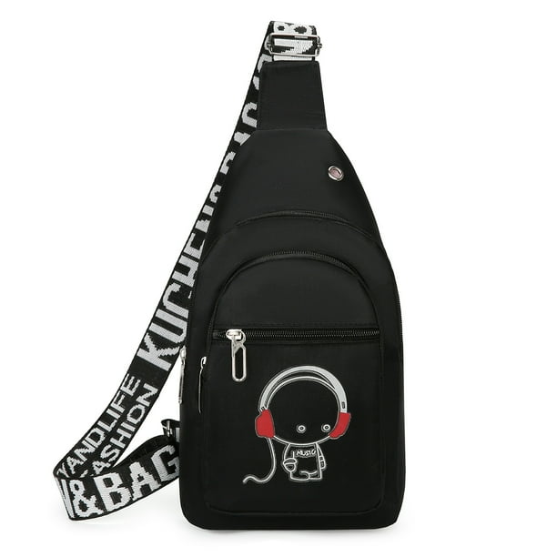Bolso de pecho luminoso para niños y hombres, bolso cruzado de moda, cartera pequeña multicapa, mochila pequeña informal para exteriores