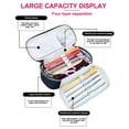 thumbnail image 5 of Pencil Case Canvas | Large Capacity Multi-Layer Organizer with Password Lock | Zippered Stationery Bag Fits 40 Pens, 8.6x4.3in | Washable, Versatile for Office, Travel, Art Tools, 5 of 8