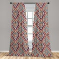 thumbnail image 5 of Ambesonne Tribal Curtains, Diagonal Ethno Pattern, Pair of 28"x95", Purple and Teal, 5 of 5