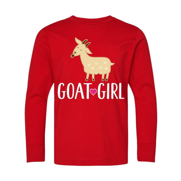 Inktastic Goat Girl Farm Animal Long Sleeve Youth T-Shirt