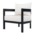 thumbnail image 3 of Christopher Knight Home Outdoor Curved Patio Accent Chair with Cushion, Black + White, 3 of 16