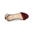 thumbnail image 4 of BLISSFUL STEP Women's Ankle Strap High Block Heels Sandals Burgundy 8, 4 of 7