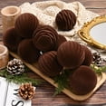 thumbnail image 5 of PayUSD Velvet Christmas Ball Ornaments for Christmas, 12pcs Flocked Shatterproof Christmas Ornaments Hanging Xmas Tree Decorations Set for Home Party Holiday Decor (3.15 inch, Brown), 5 of 10