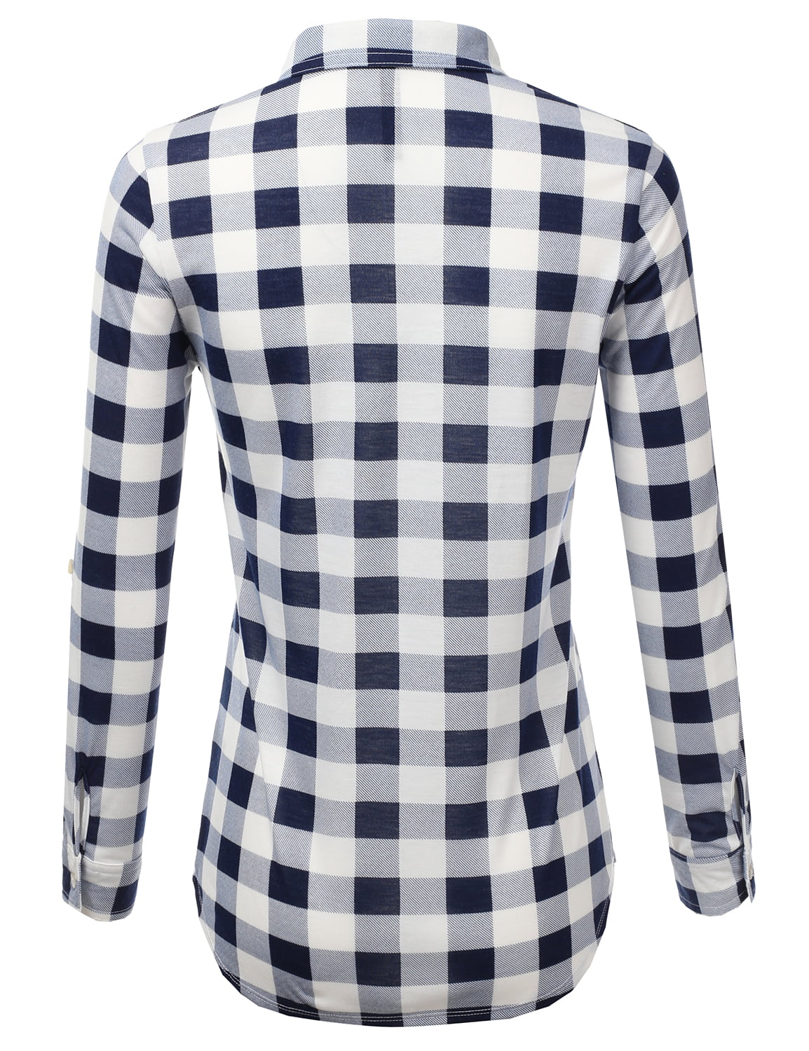 JJ Perfection Women's Long Sleeve Collared Button Down Plaid Flannel Shirt 